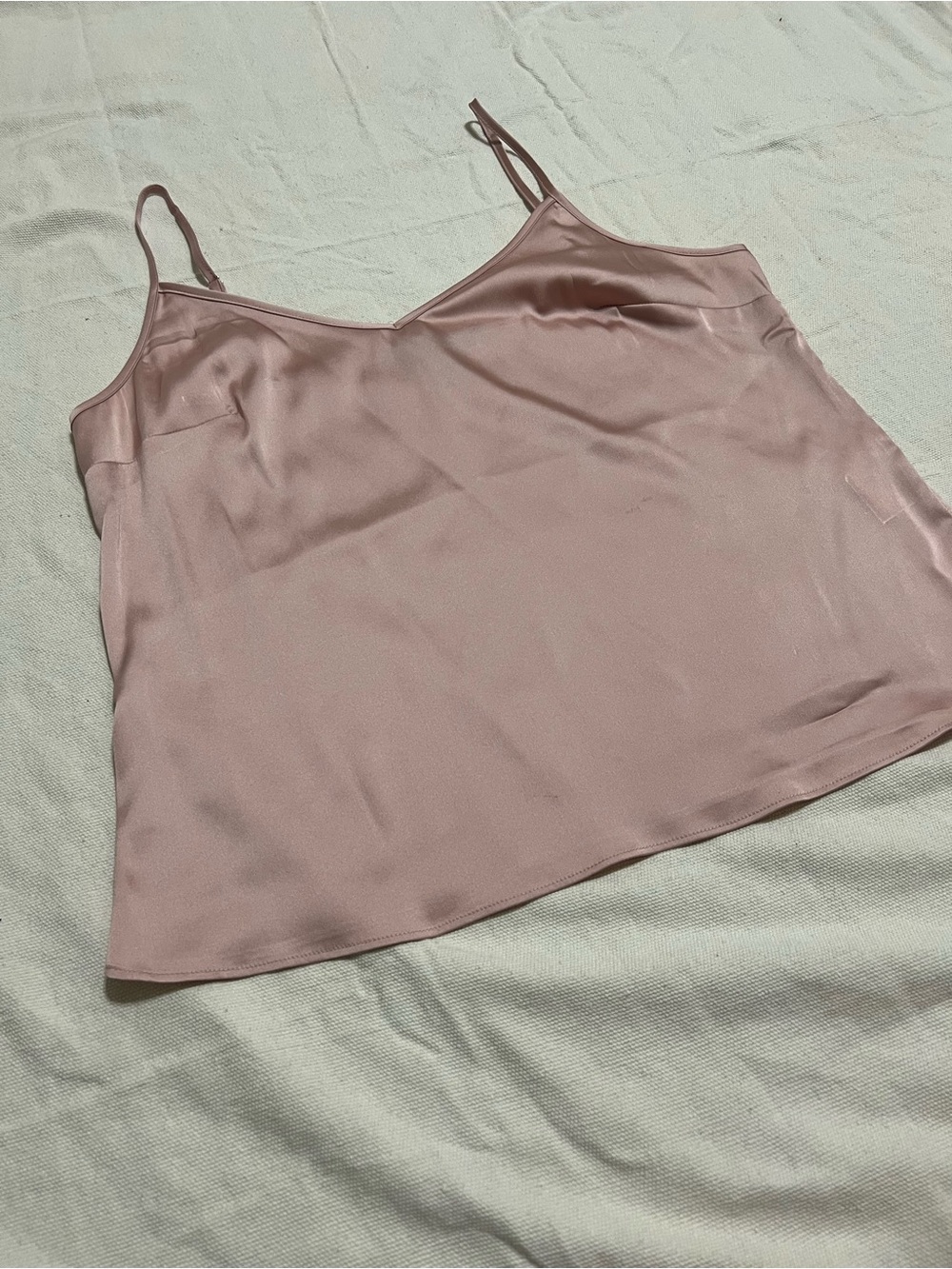 White House Black Market Sz M Pink Blush Camisole V Neck Adjustable Straps - Picture 2 of 7